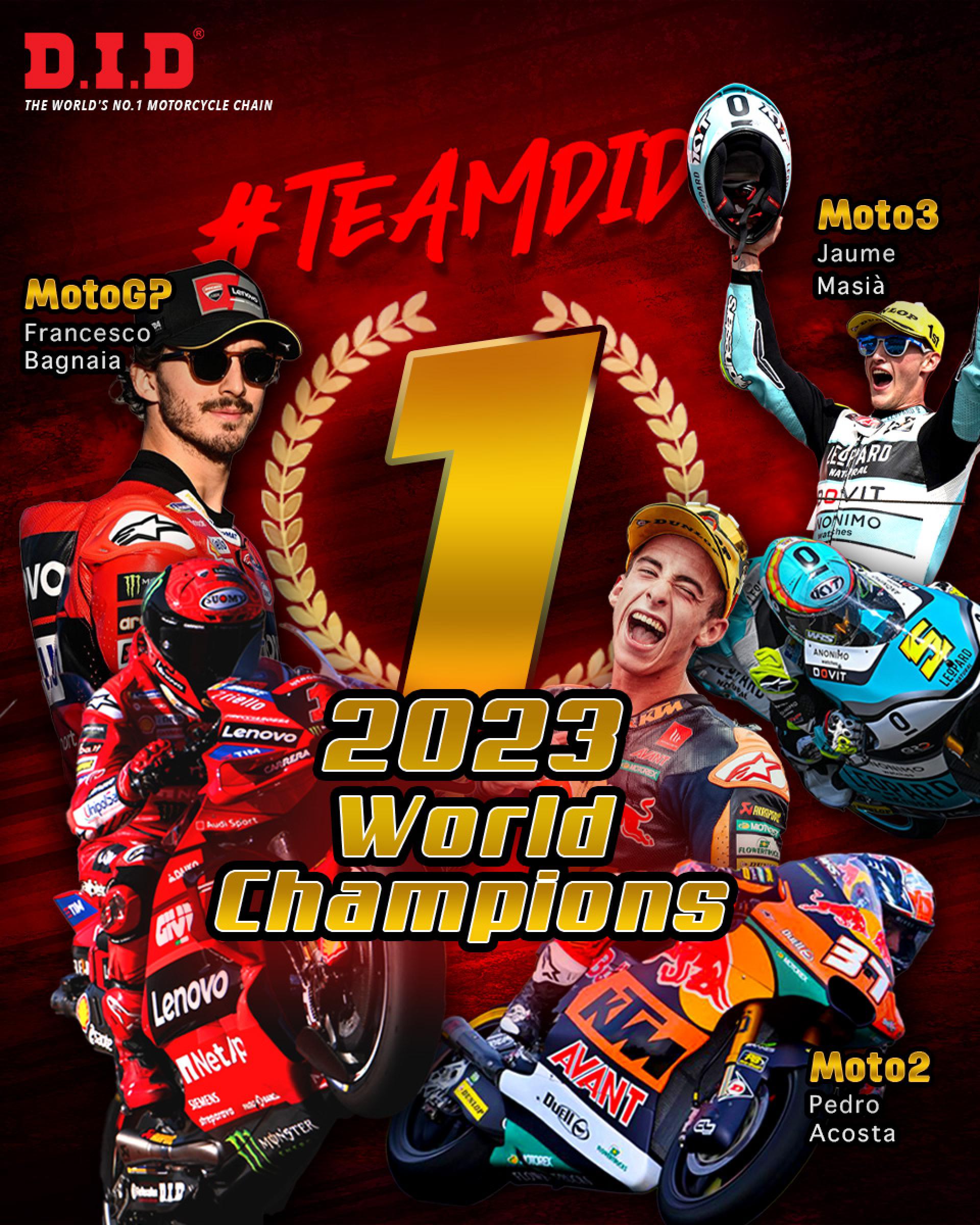 ขอแสดงความยินดีกับแชมป์  Moto3  Moto2  และ แชมป์โลก MotoGP 2023